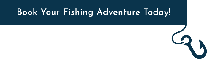 Book your fishing Adventure today button in blue.